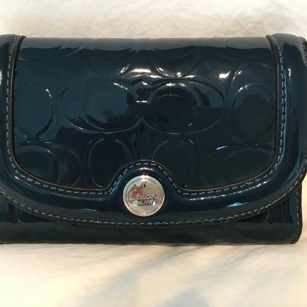 Coach Signature C's Embossed Patent Leather Wallet